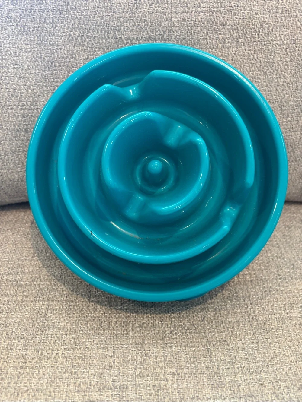 Slow Feeder Pet Bowl in Teal Blue - Durable Non-Slip Design, 8”